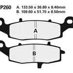 Plaquette de frein Nissin 2P260NS semi-metallique