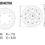 Disque de frein arrière Brembo Serie ORO rond fixe Yamaha FZS600 FAZER