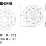 Disque de frein avant Brembo Serie ORO rond flottant Triumph 675 STREET Triple R