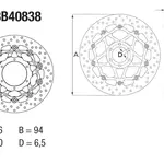 Disque de frein avant Brembo Serie Oro rond semi-flottant type 78B40838
