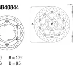 Disque de frein avant Brembo Serie Oro rond semi-flottant type 78B40844