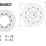 Disque de frein avant Brembo Serie Oro rond semi-flottant type 78B40837