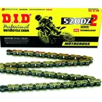 Chaine de transmission DID 520 DZ2 SDH or/noir 104 maillons attache rapide