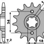 Pignon 12 dents PBR chaîne 520 HONDA CA125 REBEL