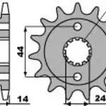 Pignon 17 dents PBR chaîne 525 Honda VT750C2 SHADOW