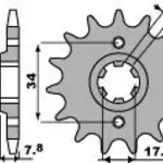 Pignon 15 dents PBR chaîne 520 HONDA VT125 C SHADOW