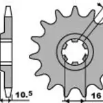 Pignon 14 dents PBR chaîne 428 SUZUKI VL125