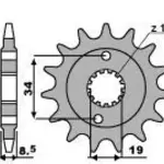 Pignon PBR 15 dents acier type 2276 pas 520