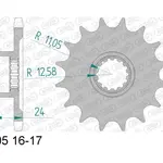 Pignon AFAM 17 dents type 94605 pas 525 acier MV Agusta