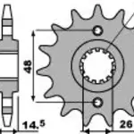 Pignon PBR 16 dents acier type 2047 pas 525 Honda