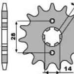 Pignon PBR 12 dents acier type 2118 pas 428