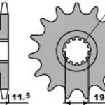Pignon PBR 14 dents acier standard pas 428 type 4101