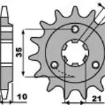 Pignon 15 dents PBR chaîne 520 SUZUKI DR750S