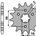Pignon 14 dents PBR chaîne 428 Kawasaki KMX125