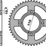 Couronne acier PBR 44 dents chaîne 520 Honda CB250RSA