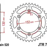 Couronne JT SPROCKETS 46 dents acier pas 520 type 706 Aprilia SXV450