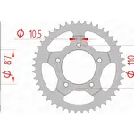 Couronne AFAM 45 dents acier pas 525 type 14404 Suzuki GSF400 Bandit