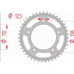 Couronne AFAM 43 dents acier pas 520 type 10627 Honda CB500F
