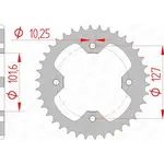 Couronne AFAM 37 dents acier pas 520 type 98500 Polaris 450S Outlaw