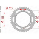 Couronne AFAM 42 dents acier pas 525 type 71800 KTM