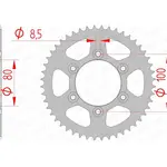 Couronne AFAM 52 dents acier pas 420 type 80105 Rieju