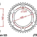 Couronne JT SPROCKETS 42 dents acier pas 525 type 006 BMW F800GS