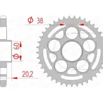 Couronne AFAM 39 dents acier pas 525 type 50800 Ducati