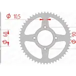 Couronne AFAM 53 dents acier pas 428 type 10205 Honda MTX125 RW