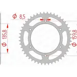 Couronne AFAM 44 dents acier pas 520 type 35304