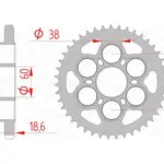Couronne AFAM 43 dents acier pas 525 type 50801 Ducati