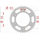 Couronne AFAM 40 dents acier pas 520 type 10320 Honda