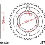 Couronne JT SPROCKETS 47 dents acier pas 520 type 9