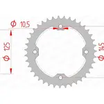 Couronne AFAM 38 dents acier pas 520 type 12407 Yamaha