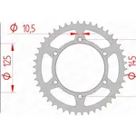 Couronne AFAM 48 dents acier pas 520 type 12305 Yamaha