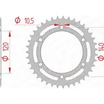 Couronne AFAM 38 dents acier pas 525 type 16605 Kawasaki