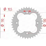 Couronne AFAM 40 dents acier pas 520 type 10318