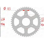 Couronne AFAM 47 dents acier pas 420 type 80104 Rieju
