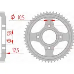 Couronne AFAM 50 dents acier pas 428 type 10216 Honda