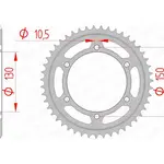 Couronne AFAM 40 dents acier pas 530 type 12801 Yamaha