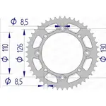 Couronne AFAM 47 dents alu pas 420 type 17107N Kawasaki