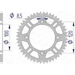 Couronne AFAM 47 dents alu pas 428 type 15104