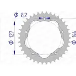 Couronne AFAM 42 dents alu pas 520 type 51607 Ducati 748