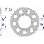 Couronne AFAM 44 dents alu pas 520 type 93303