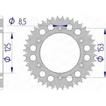 Couronne AFAM 45 dents alu pas 520 type 11212