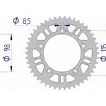 Couronne AFAM 46 dents alu pas 420 type 72101N