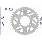 Couronne AFAM 39 dents alu pas 525 type 17610