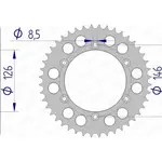 Couronne AFAM 43 dents alu pas 520 type 15203N Suzuki RM125