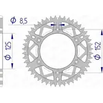 Couronne AFAM 50 dents alu pas 520 type 39300 Beta