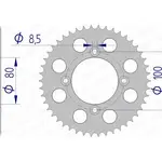Couronne AFAM 50 dents alu pas 428 type 11110 Honda CRF100F