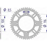 Couronne AFAM 49 dents alu pas 420 type 17104 Kawasaki